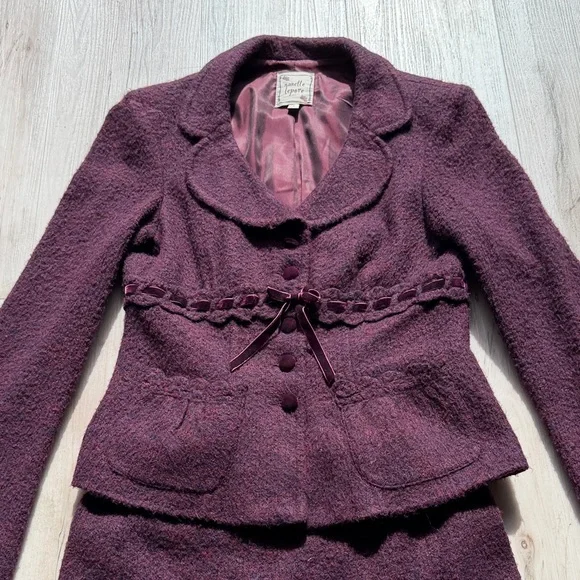 Nanette Lepore Plum soft Sweater suit Set - Picture 2 of 11